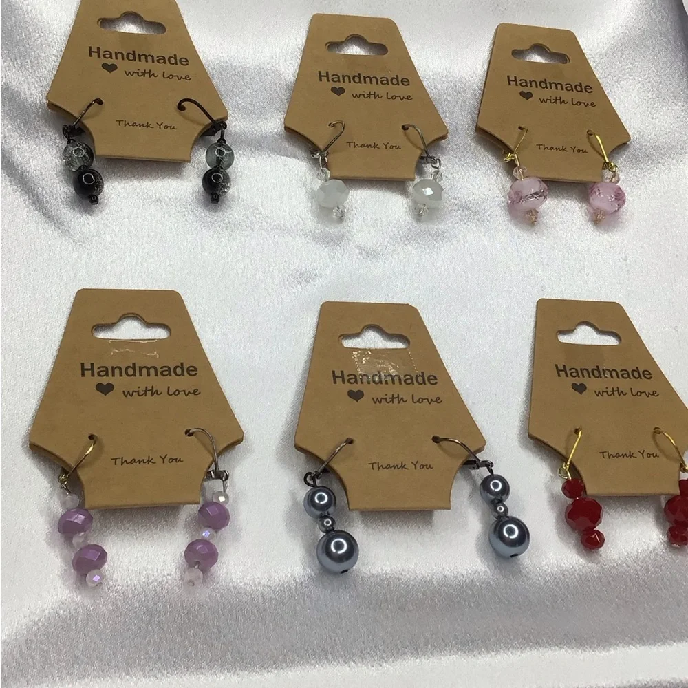 Handmade Multicolor Bead Lightweight Drop Earrings - Picture 4 of 16